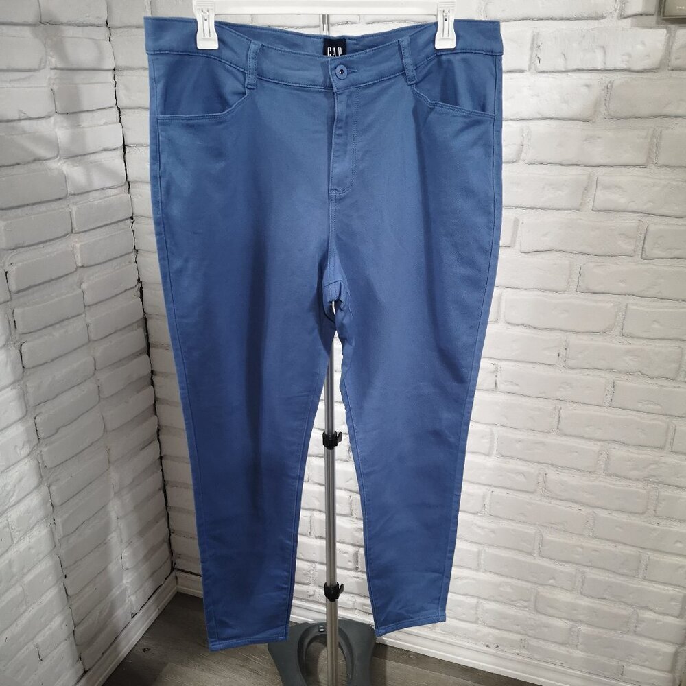 Gap Ladies Size 16 Windsor Blue Zipper & Button Closure Casual Pants